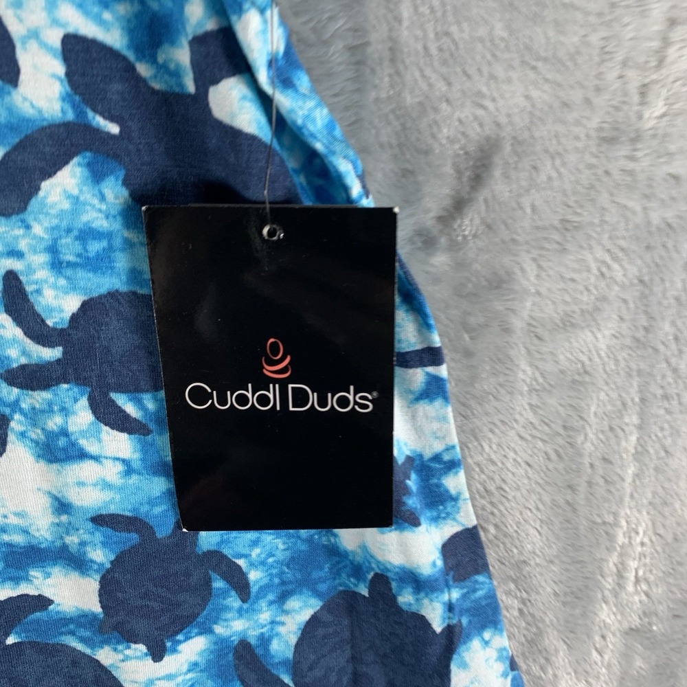 Cuddl Duds Women's Pajama Dress S Ballet Nightgown Turtles Blue Pockets PJs NWT‎ - Picture 3 of 10